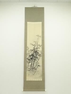 中土大至良筆　松籟　肉筆絹本掛軸（鳳堂箱書）